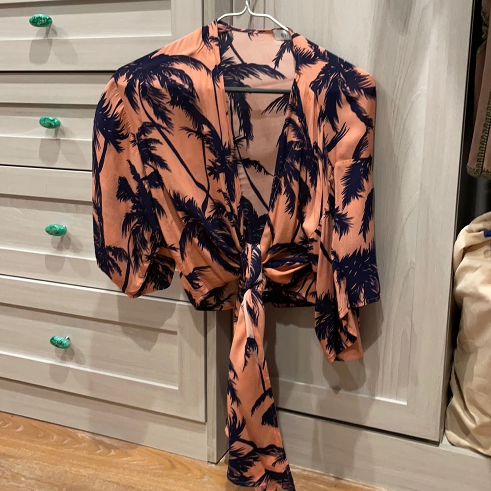 Cindi Gindi palm print short shirt